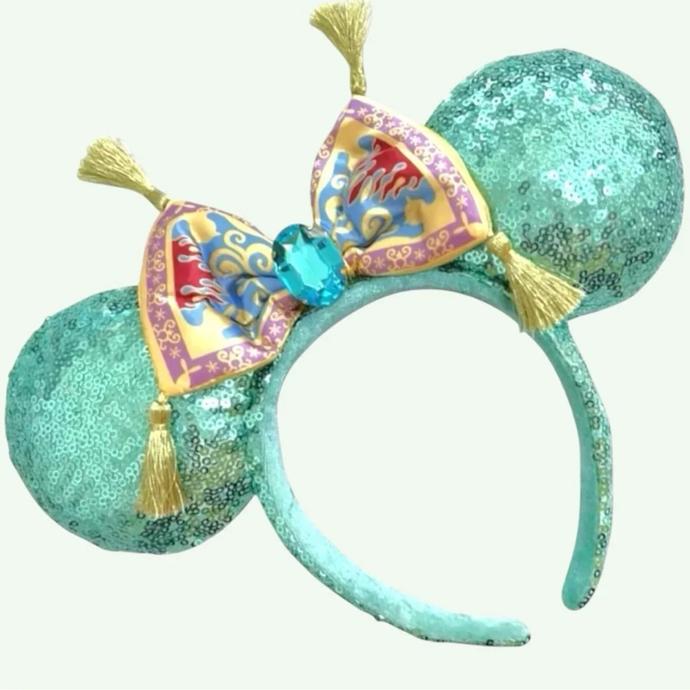 Disney Aladdin Jasmine Princess Magic Carpet Minnie Mouse Sequins Ear Headband